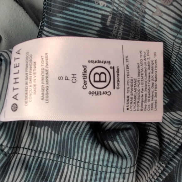 🆕 Athleta Rainier Tight Spliced Floral Minimalistic Grey Green size Small - Picture 7 of 8